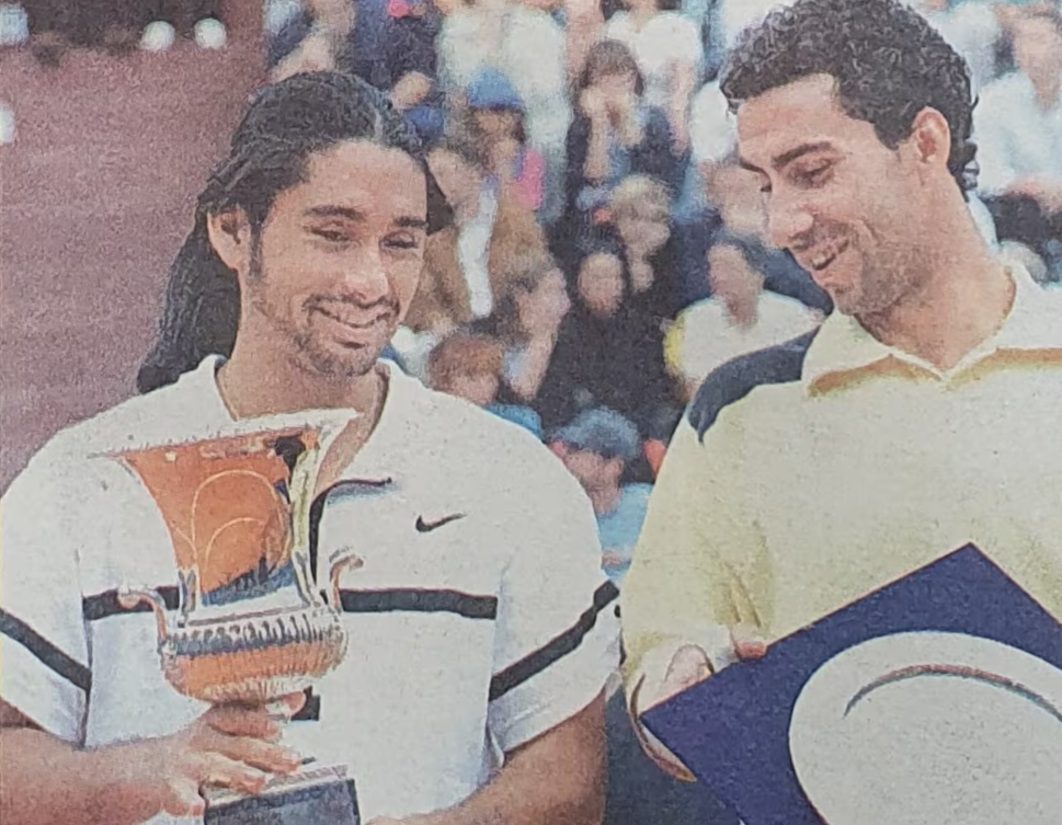 Marcelo Ríos y Albert Costa, en la premiación del torneo de Roma 1998. Foto: Copesa.